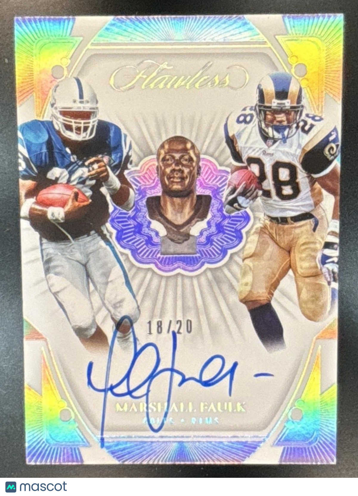 2024 Panini Flawless Marshall Faulk Career Progressions Auto Silver /20 #CP-MFK