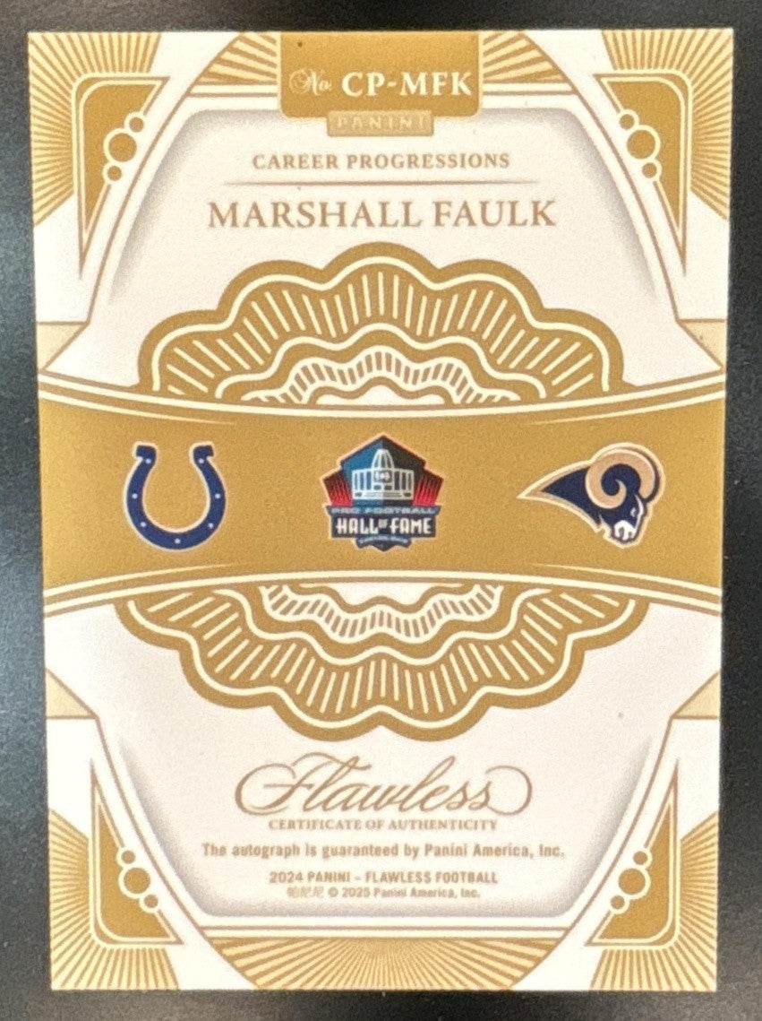 2024 Panini Flawless Marshall Faulk Career Progressions Auto Silver /20 #CP-MFK