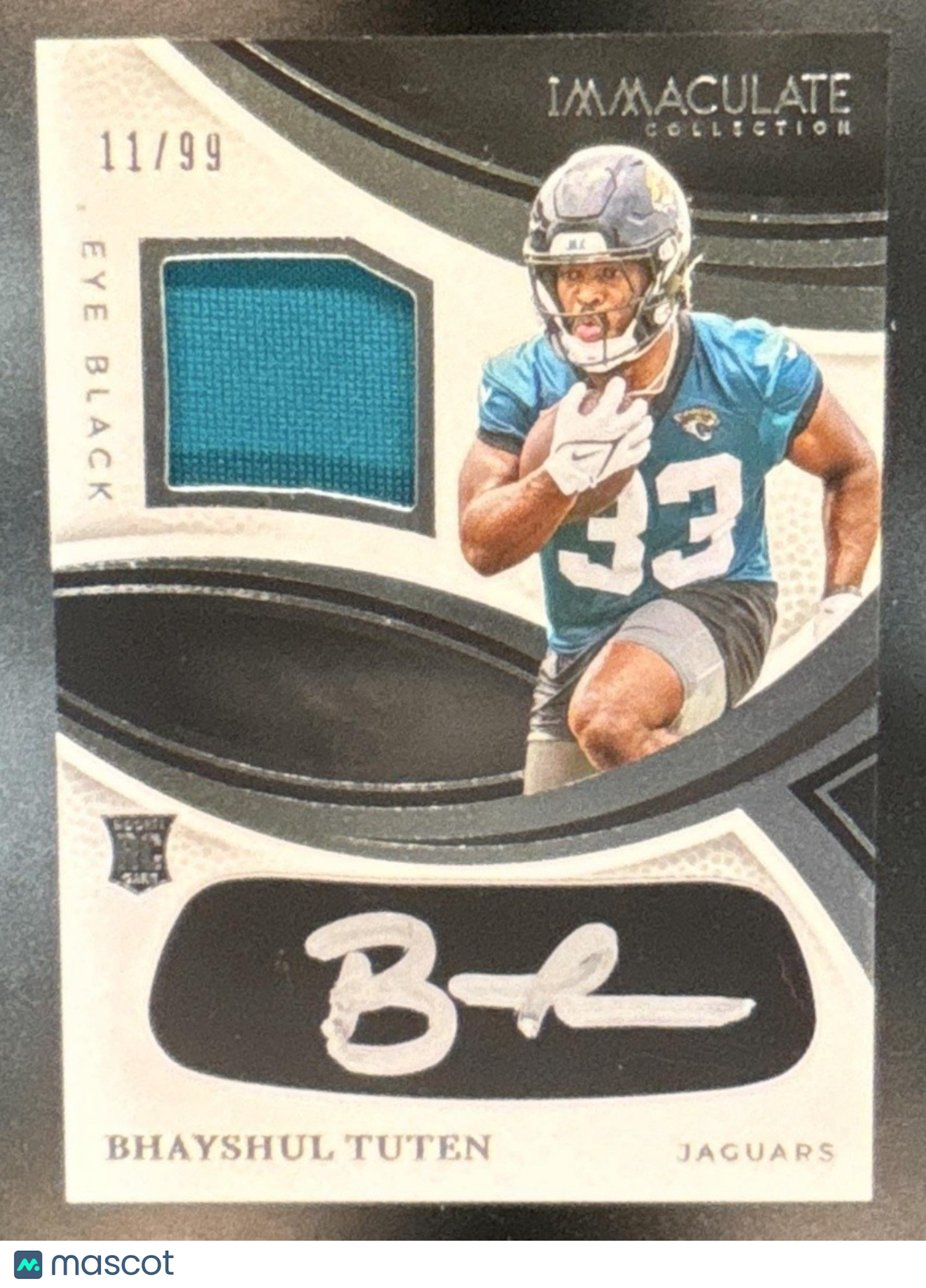 2025 Immaculate Collection Bhayshul Tuten Rookie Eye Black Jersey /99 RC Auto