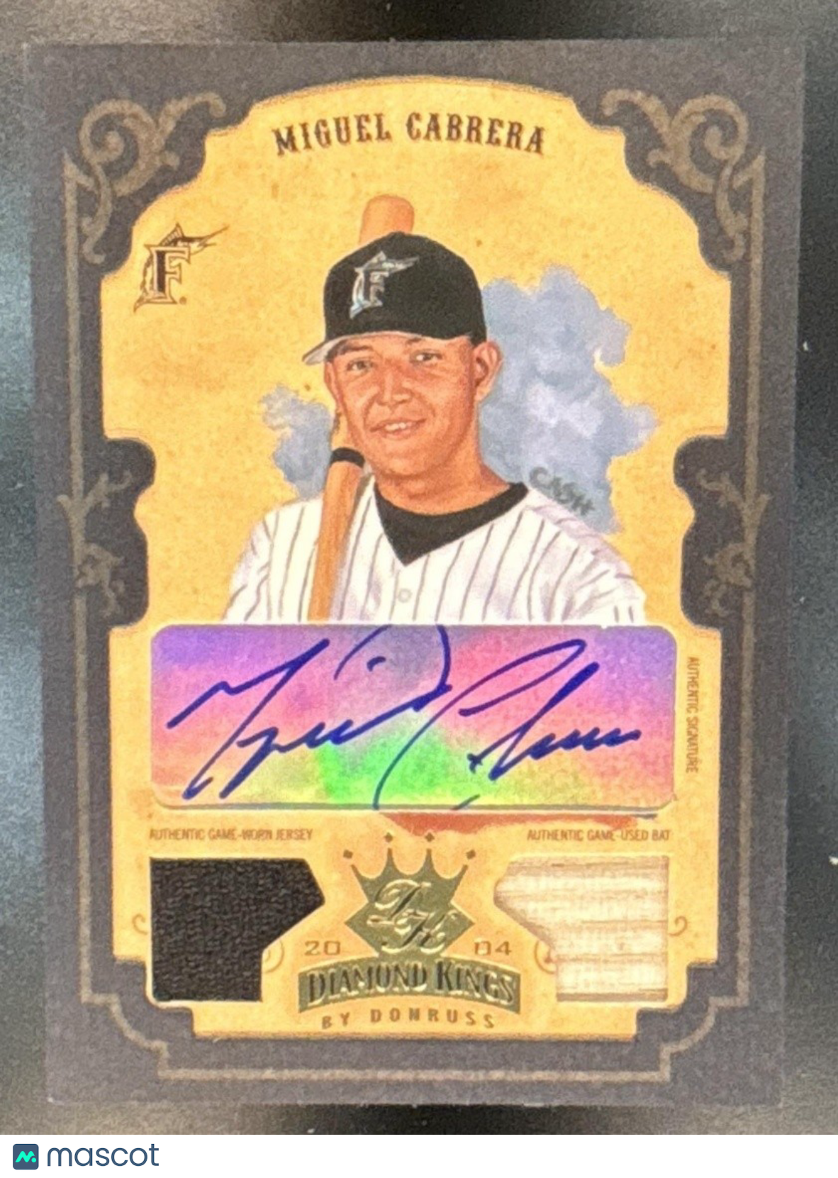 2004 Donruss Diamond Kings Miguel Cabrera DK Combos Gold /5 #103 MEM Auto WOW