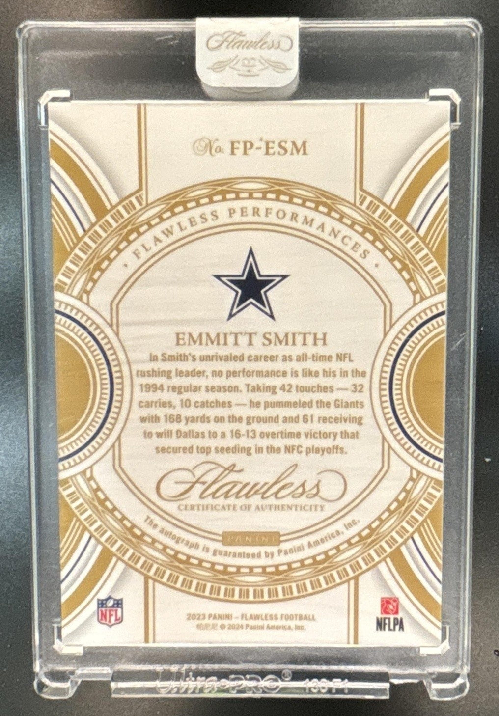 2023 Panini Flawless Emmitt Smith Performances /25 #FP-ESM Auto Dallas Cowboys