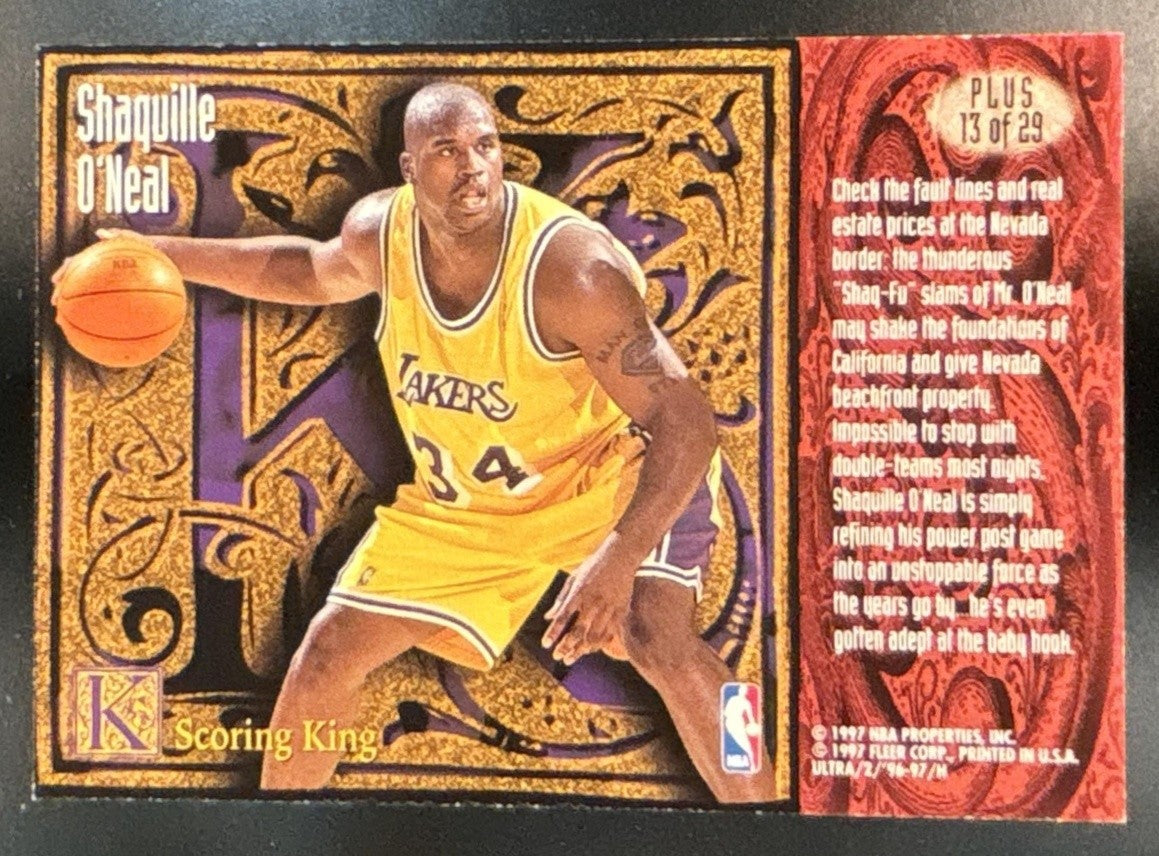 1996 Fleer Ultra Shaquille O'Neal Scoring Kings Plus #13 Los Angeles Lakers