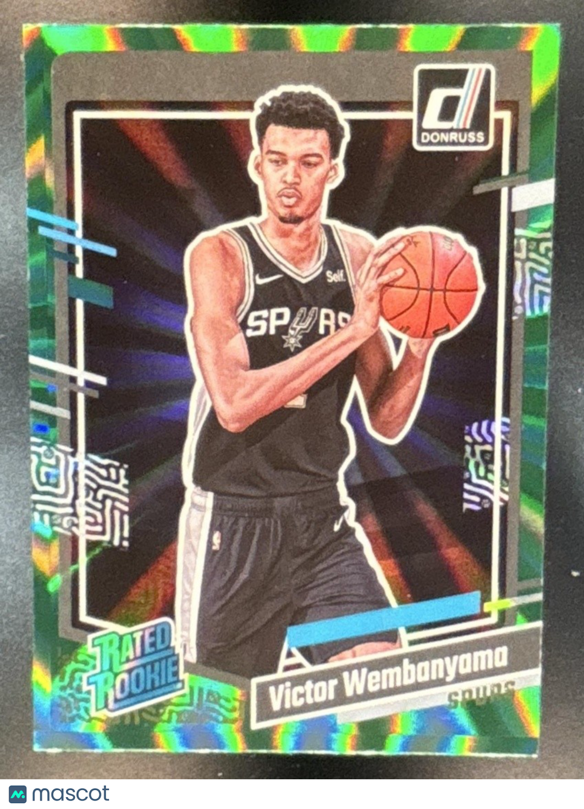 2023-24 Donruss Victor Wembanyama Green Laser Holo #220 RC San Antonio Spurs