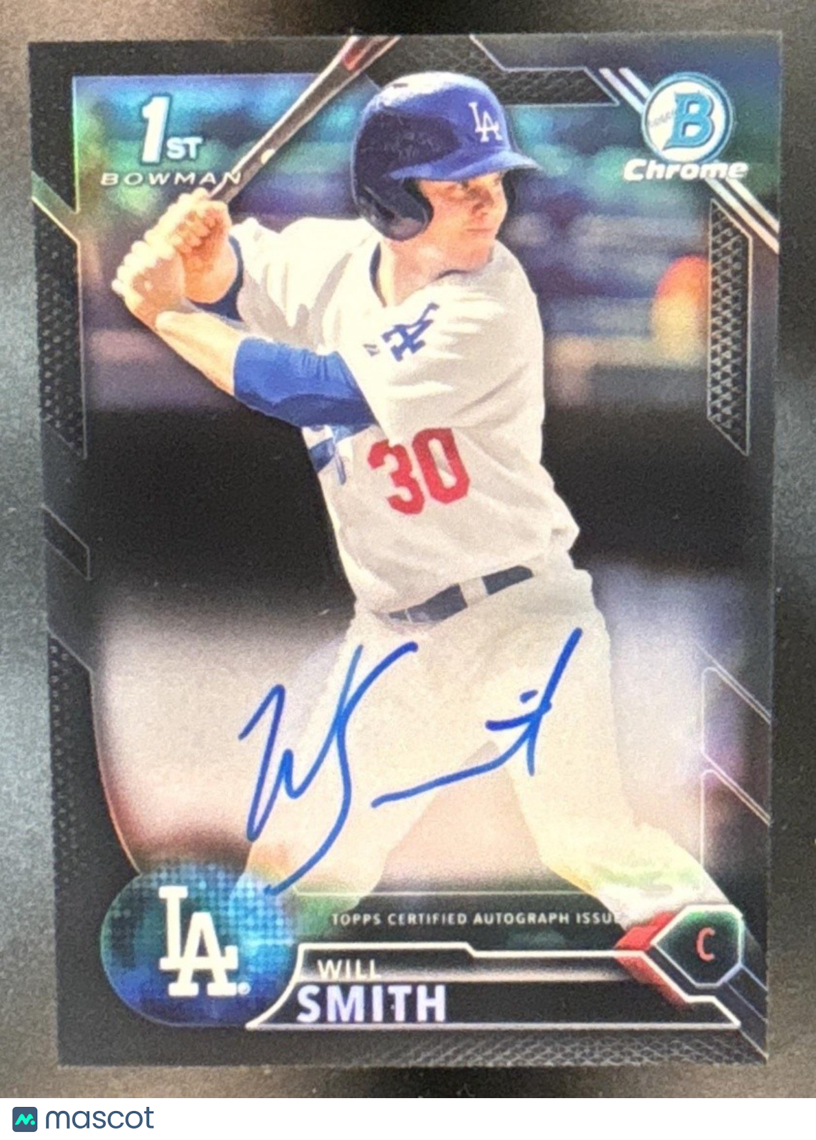 2016 Bowman Draft Will Smith Chrome Pick Auto Black /75 Los Angeles Dodgers