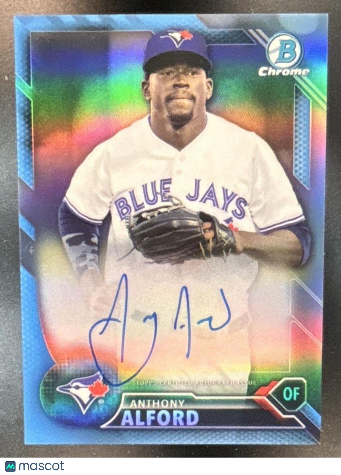 2016 Bowman Anthony Alford Chrome Prospect Auto Light Blue /3 Toronto Jays