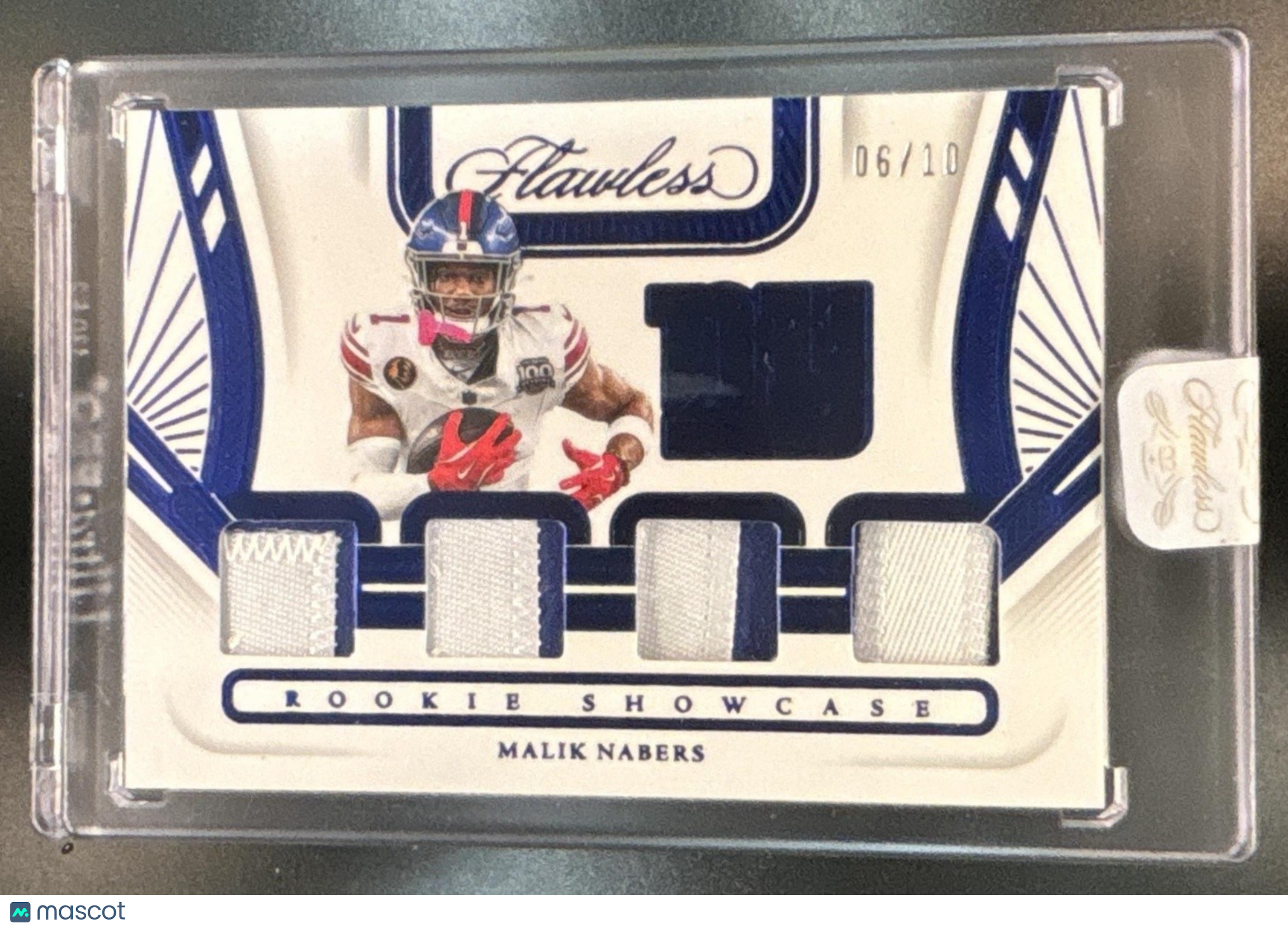 2024 Panini Flawless Malik Nabers Rookie Showcase Sapphire /10 MEM RC Giants