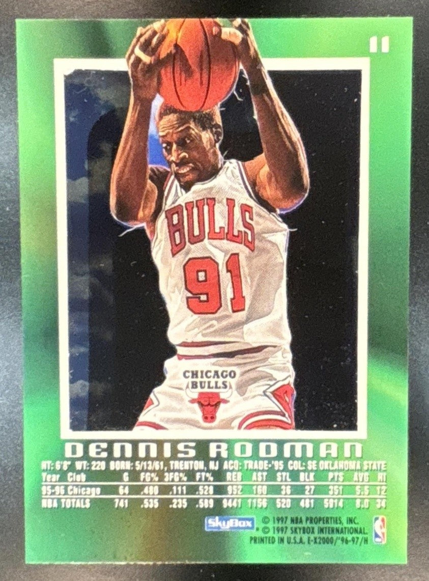 1996 Skybox EX-2000 Dennis Rodman #11 Chicago Bulls