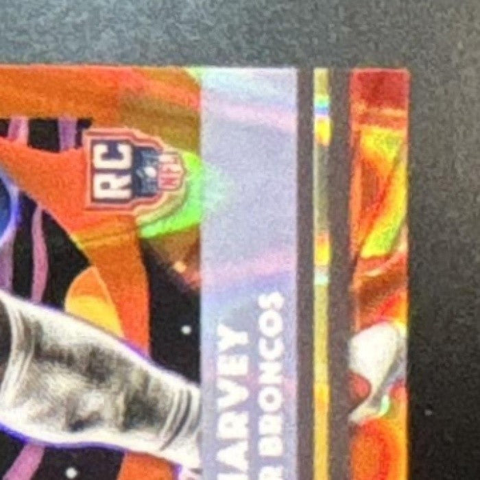 2025 Topps Cosmic Chrome RJ Harvey Orange Galactic /25 #132 RC Denver Broncos