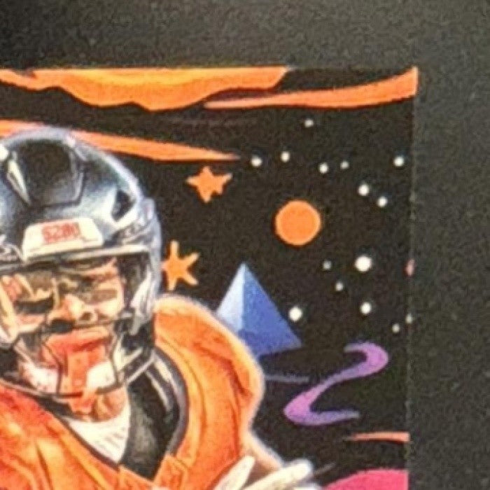 2025 Topps Cosmic Chrome RJ Harvey Orange Galactic /25 #132 RC Denver Broncos