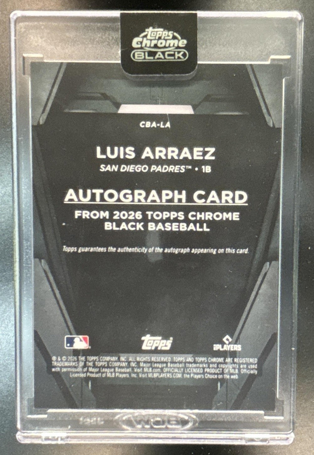 2026 Topps Chrome Black Luis Gonzalez Auto Green /99 Arizona Diamondbacks
