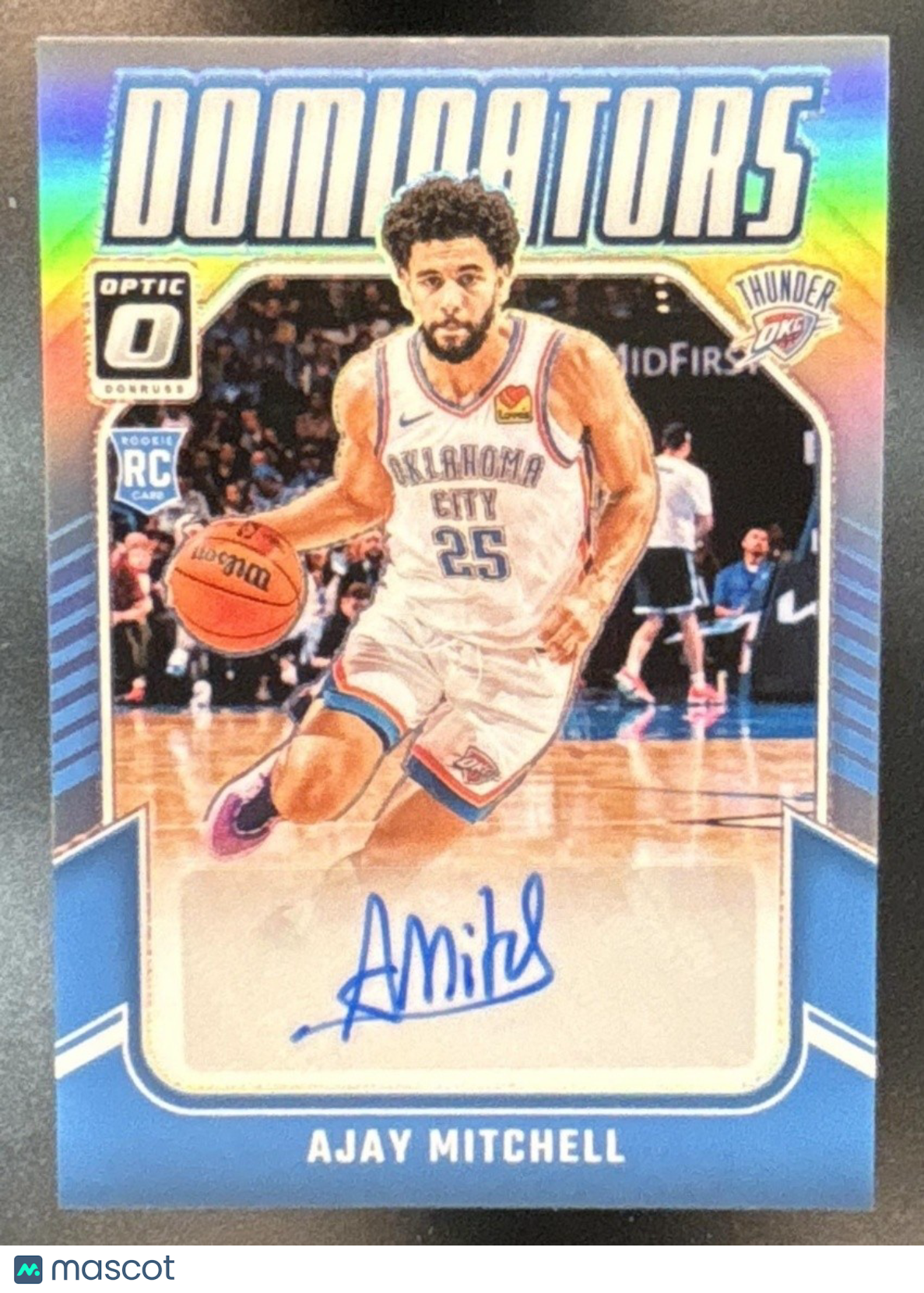 2024-25 Donruss Optic Ajay Mitchell Rookie Dominators Signatures Holo /99 Auto