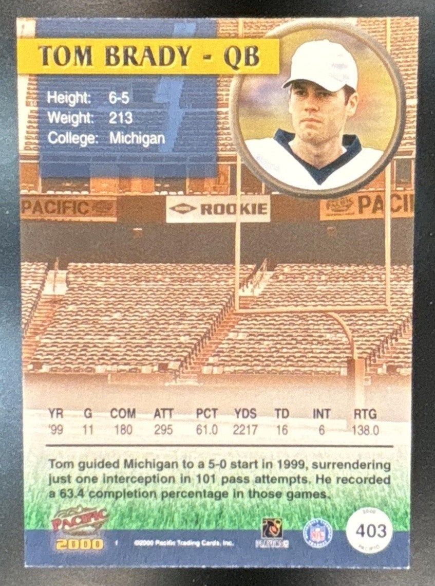 2000 Pacific Tom Brady #403 RC Michigan Wolverines