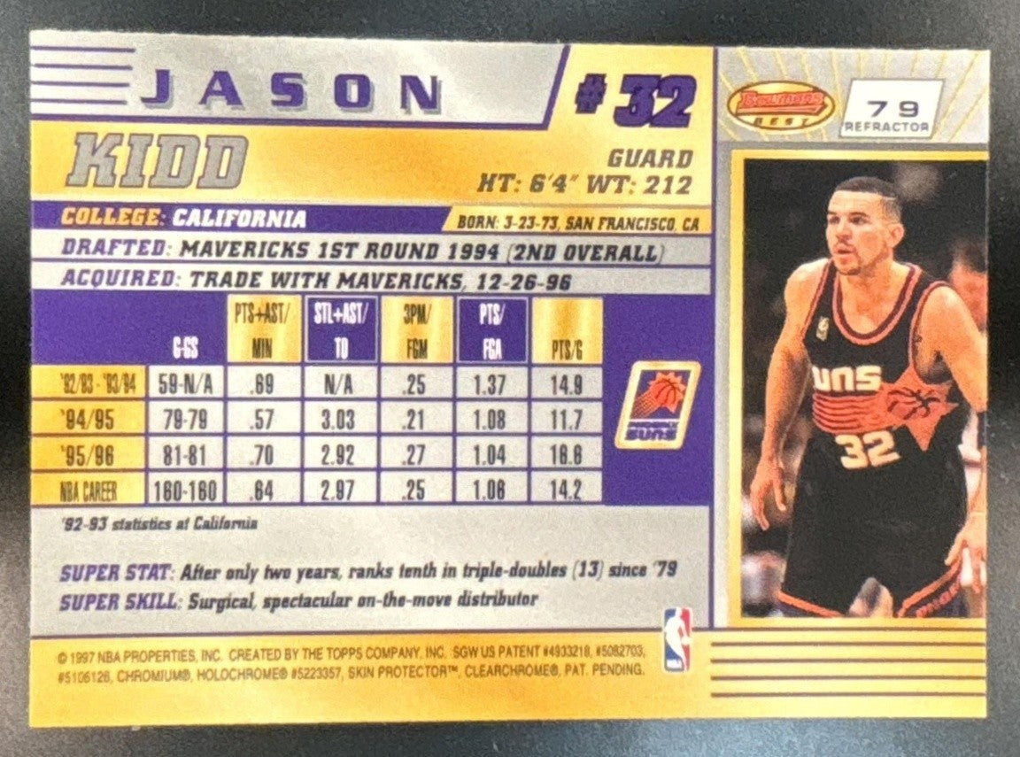 1996-97 Bowman's Best Jason Kidd Refractor #79 Phoenix Suns