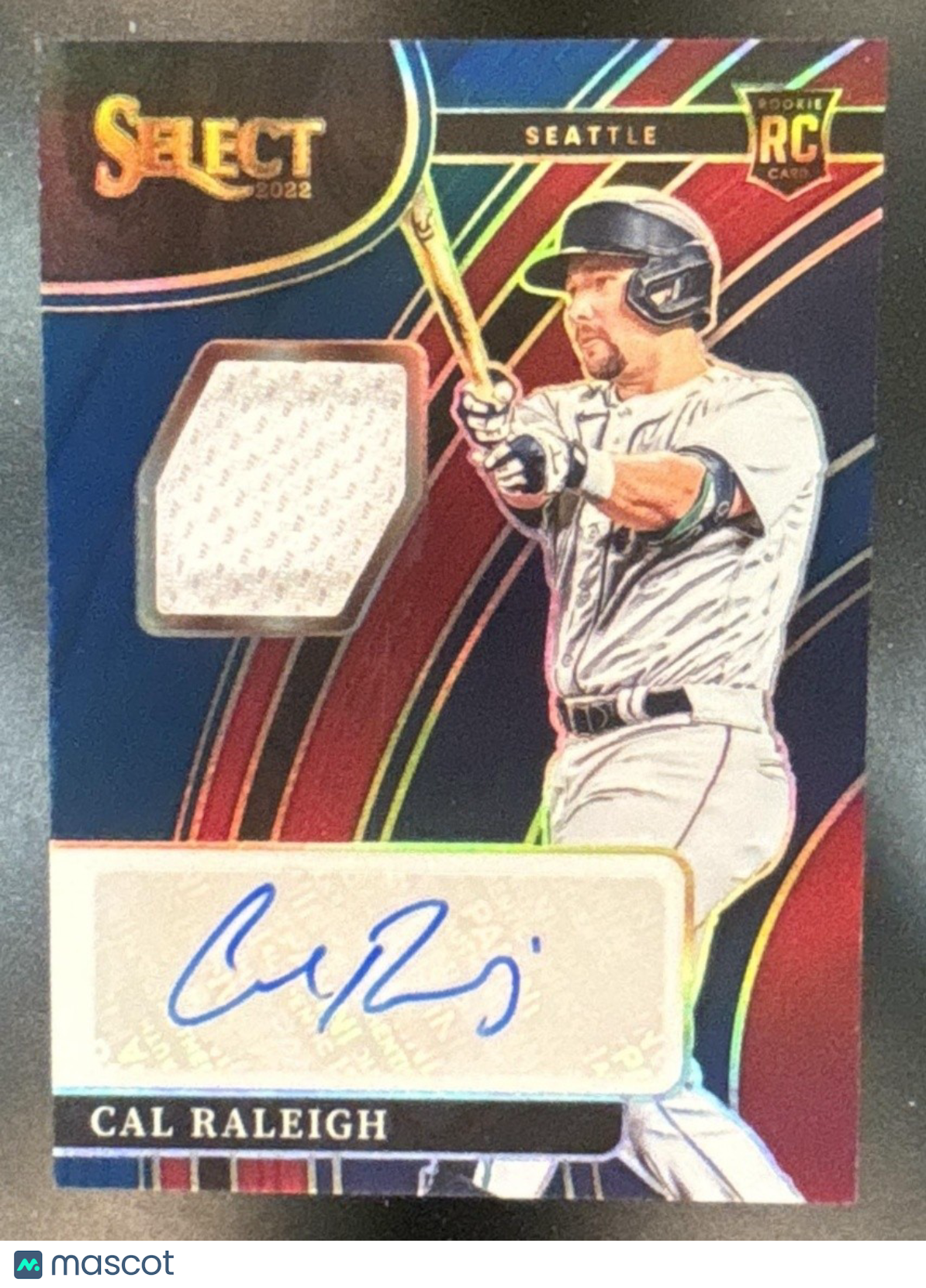 2022 Select Cal Raleigh Rookie Jersey Auto Tri-Color /75 MEM RC Seattle Mariners