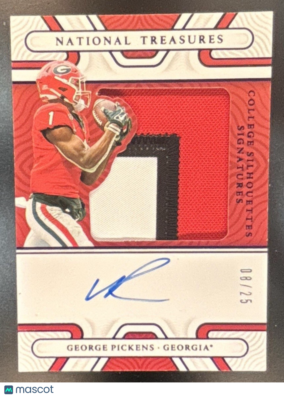 2022 National Treasures Collegiate George Pickens Silhouettes Signatures /99 RC