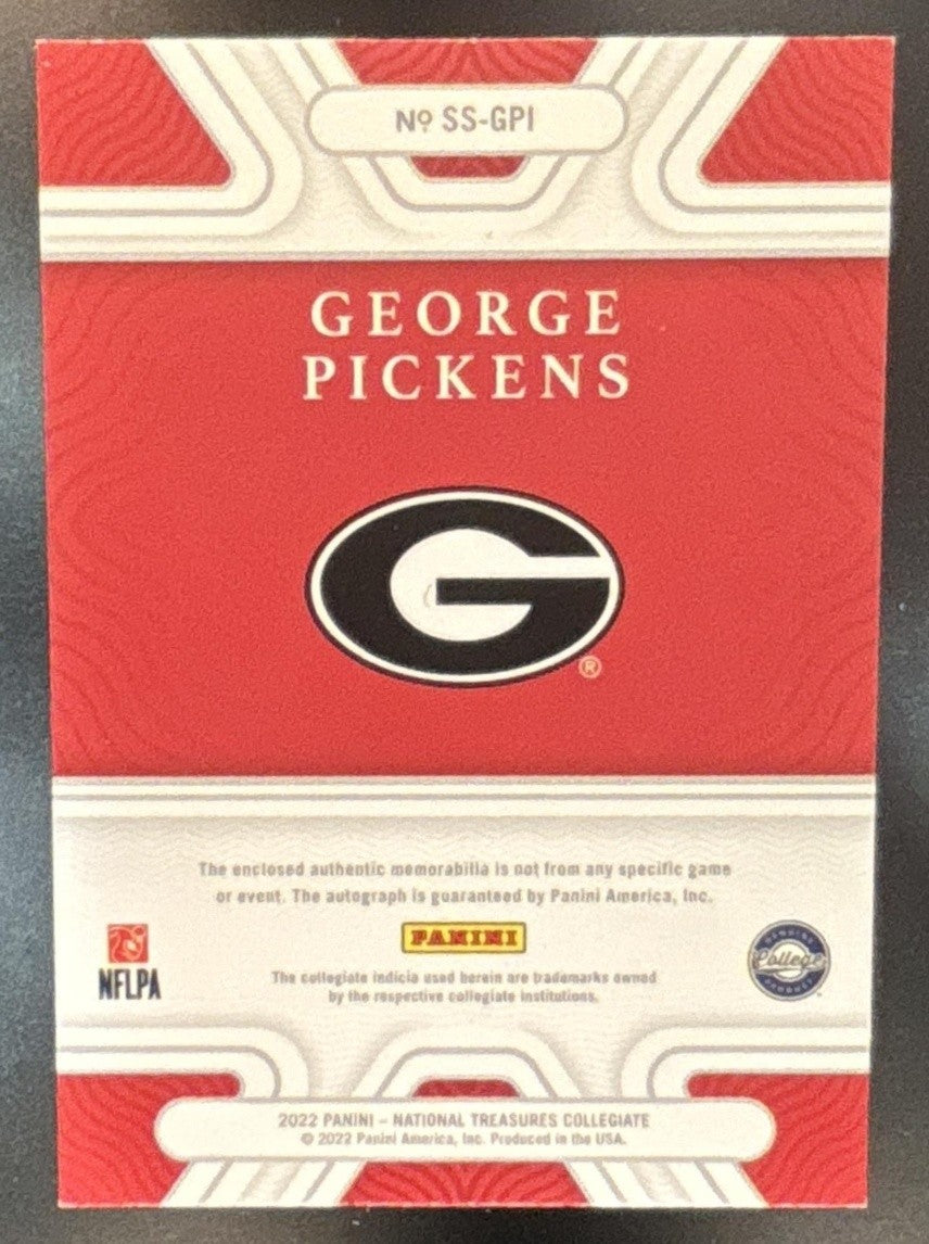 2022 National Treasures Collegiate George Pickens Silhouettes Signatures /99 RC