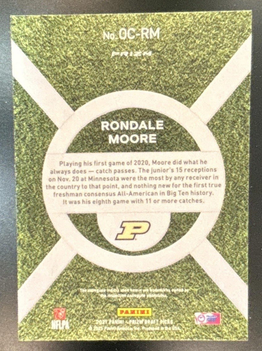 2021 Panini Prizm Draft Picks Collegiate Rondale Moore On Campus RC Boilermakers