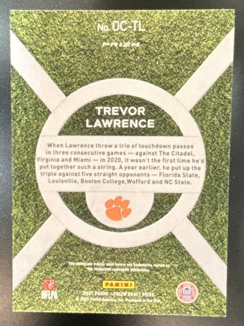 2021 Prizm Draft Picks Collegiate Trevor Lawrence On Campus RC Clemson Tigers