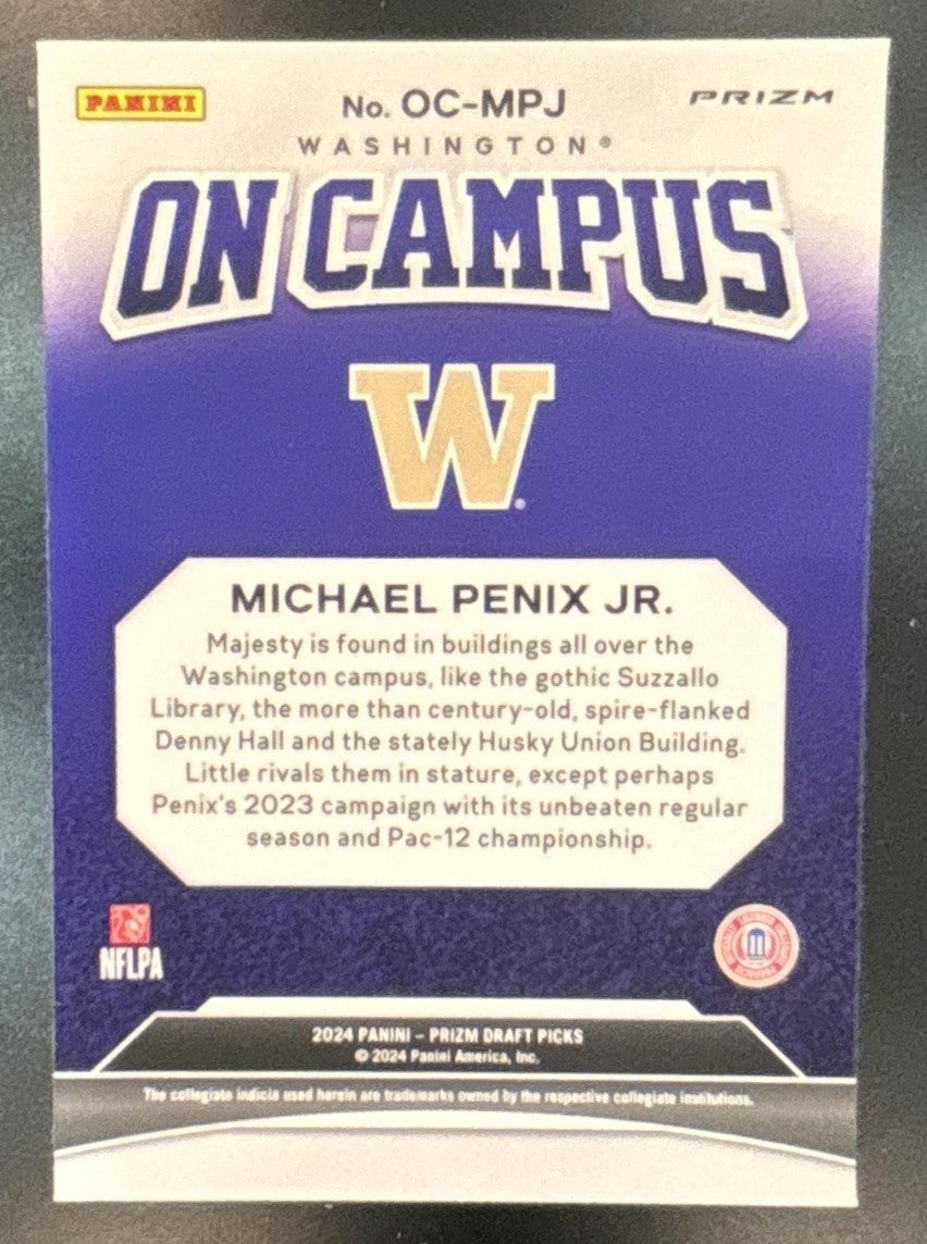 2024 Panini Prizm Collegiate Draft Picks Michael Penix Jr. On Campus RC Huskies