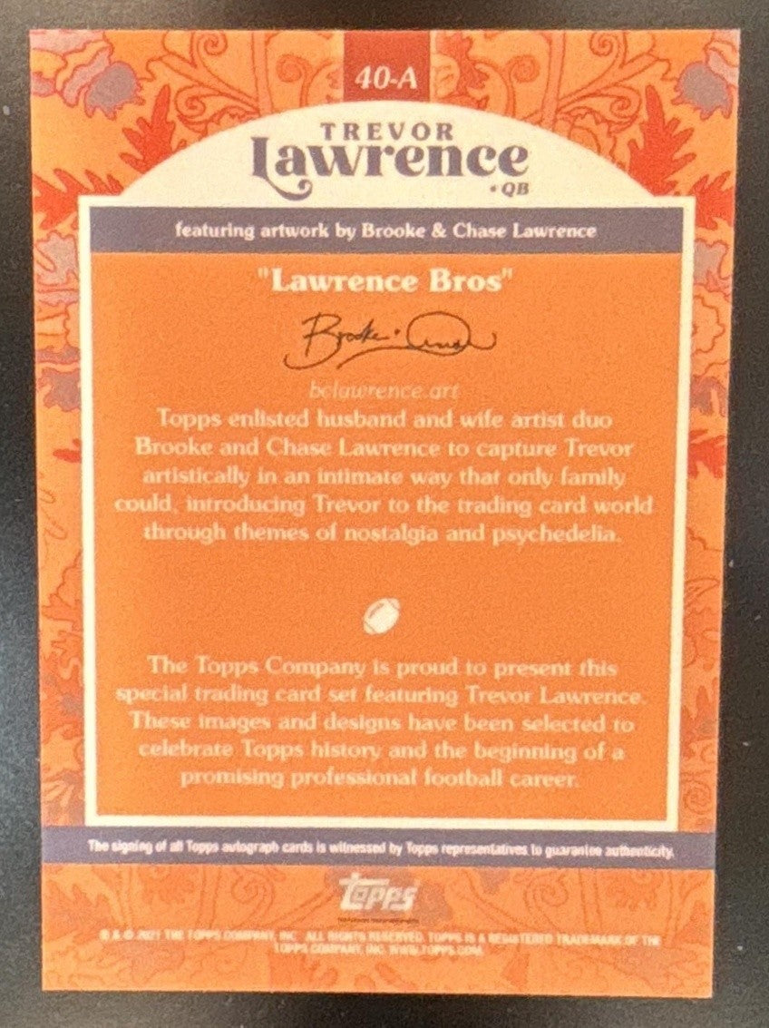 2021 Topps x Trevor Lawrence Auto Orange /99 #40-A RC