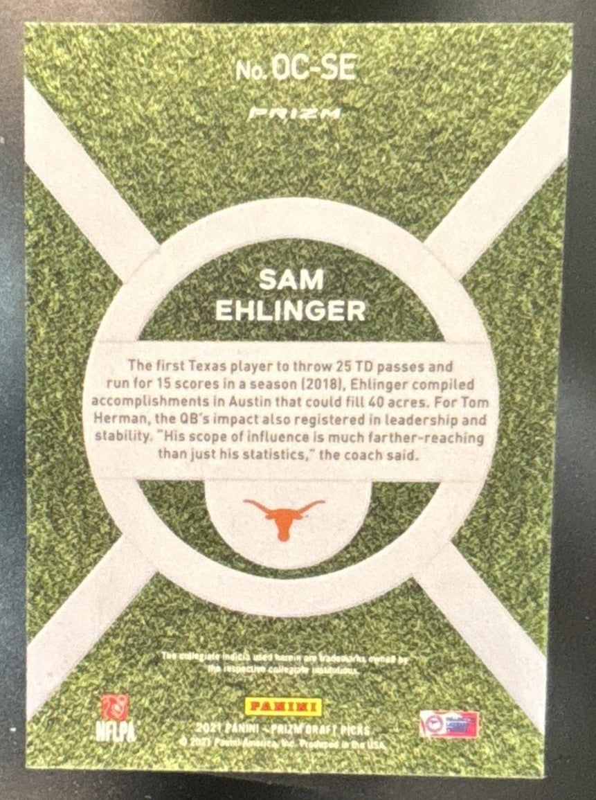 2021 Prizm Draft Picks Collegiate Sam Ehlinger On Campus RC Texas Longhorns