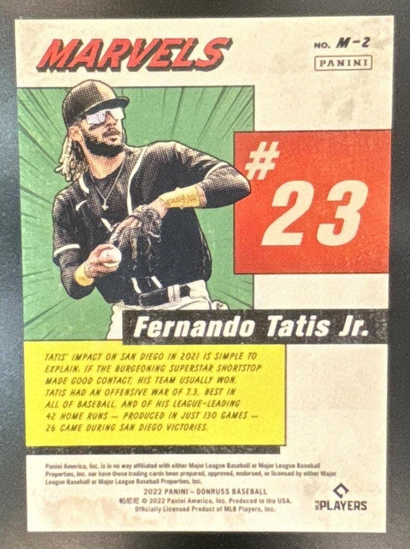 2022 Panini Donruss Fernando Tatis Jr. Marvels Green /25 #M-2 San Diego Padres