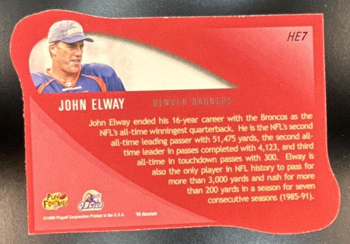 1999 Playoff Absolute SSD John Elway Heroes #HE7 Denver Broncos