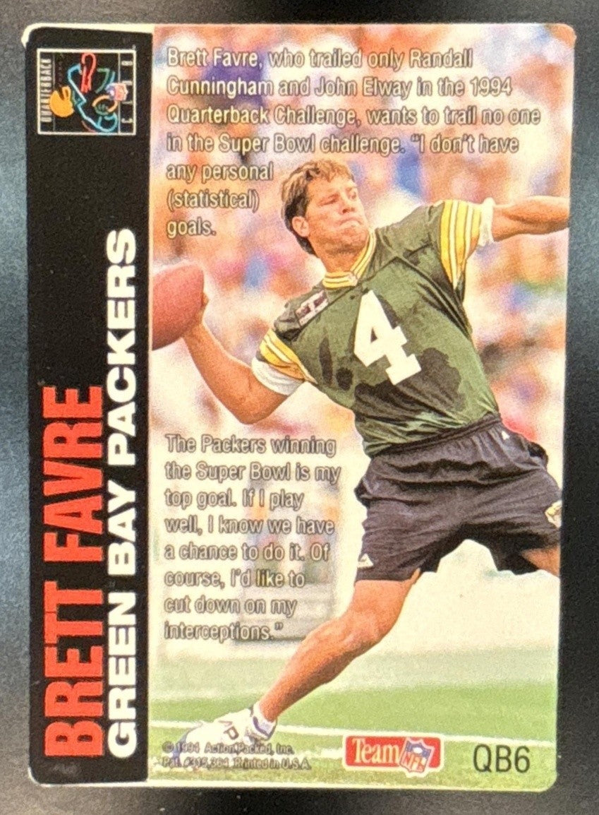 1994 Action Packed Brett Favre Quarterback Club #QB6 Green Bay Packers
