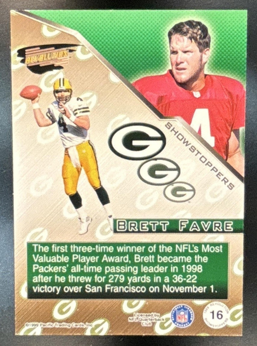 1999 Pacific Revolution Brett Favre Showstoppers #16 Green Bay Packers