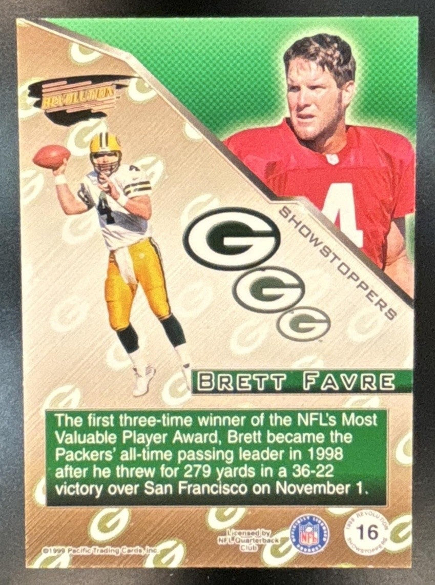 1999 Pacific Revolution Brett Favre Showstoppers #16 Packers