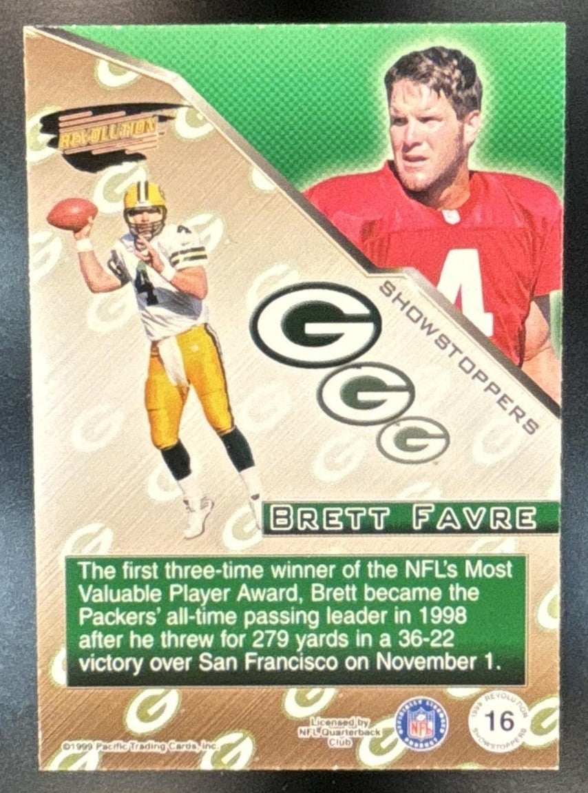 1999 Pacific Revolution Brett Favre Showstoppers Green Bay Packers