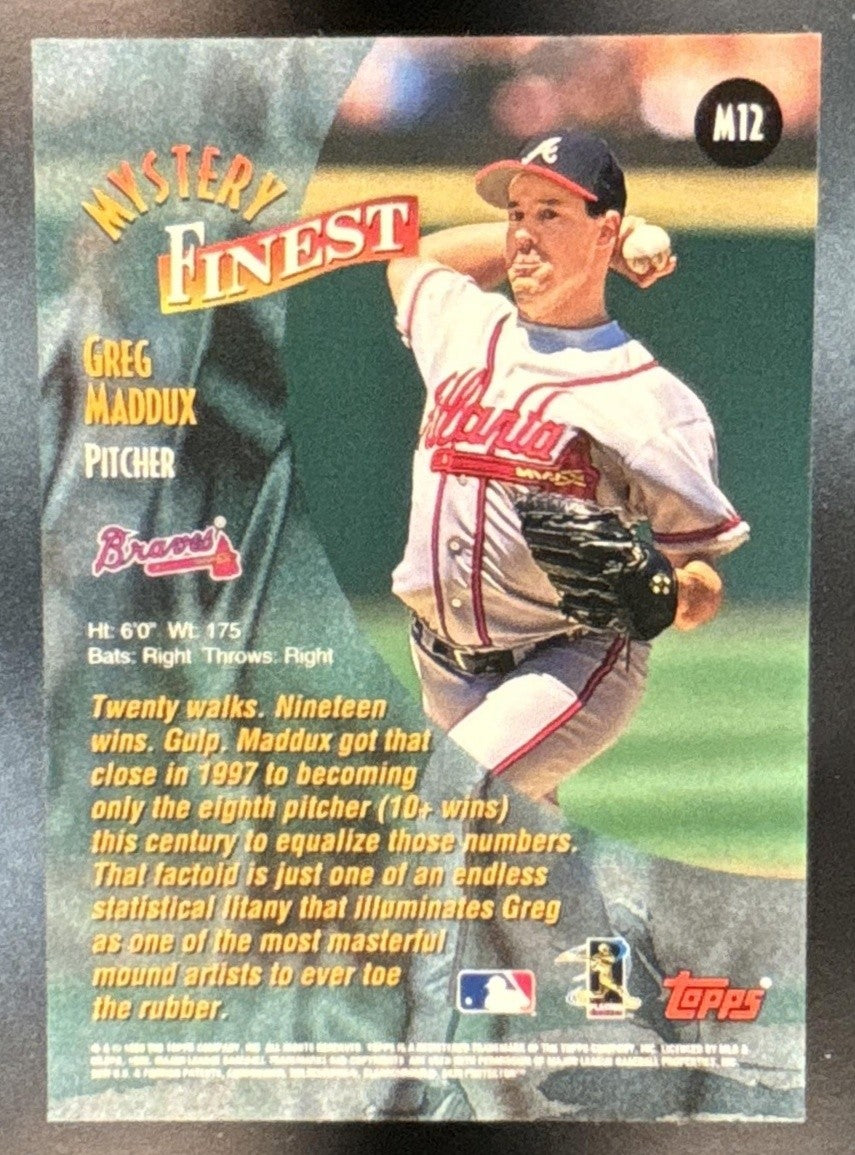1998 Topps Greg Maddux Mystery Finest Borderless #M12 Atlanta Braves