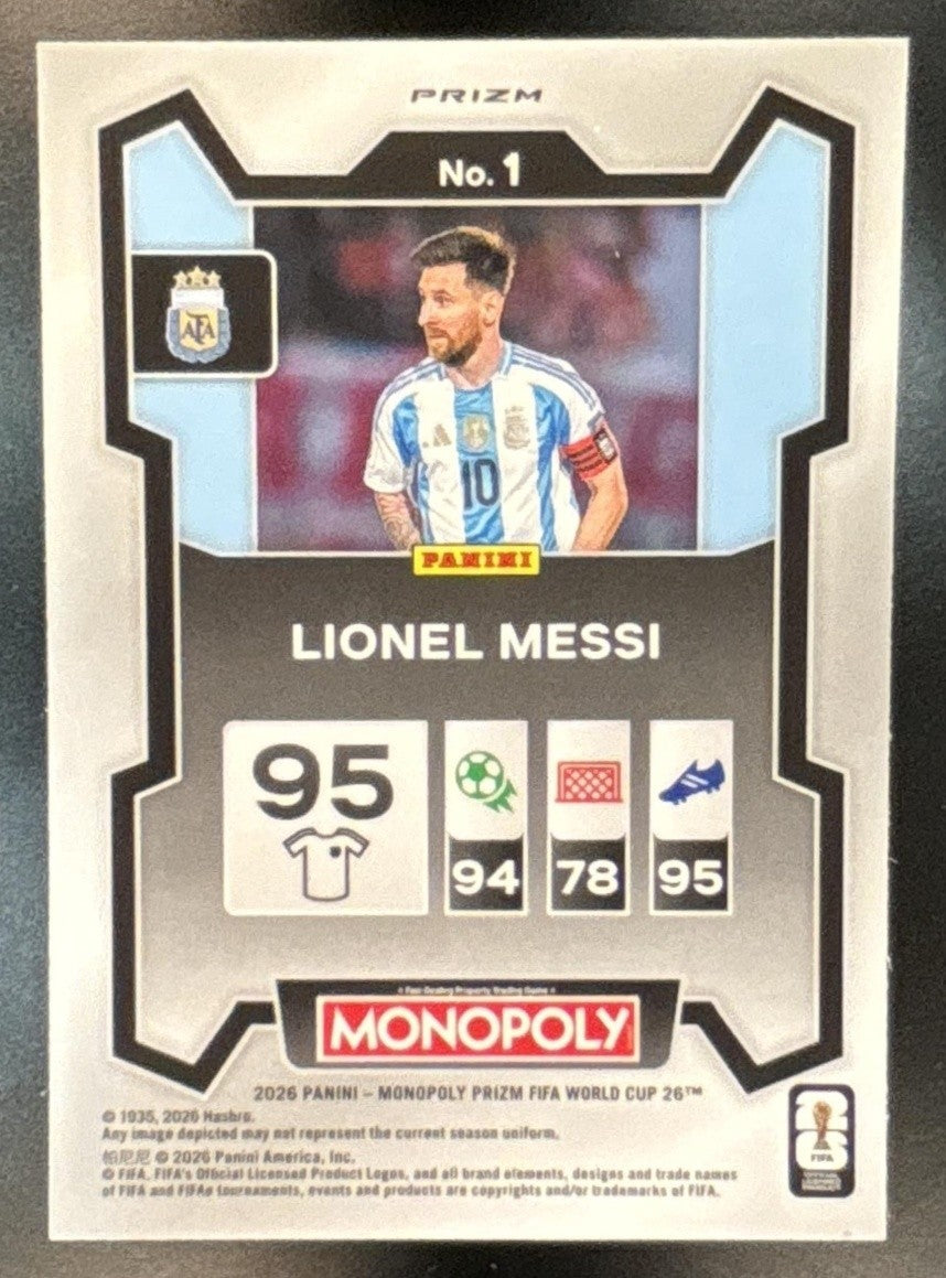 2026 Prizm Monopoly World Cup Lionel Messi Four Corners Blue Wave #1