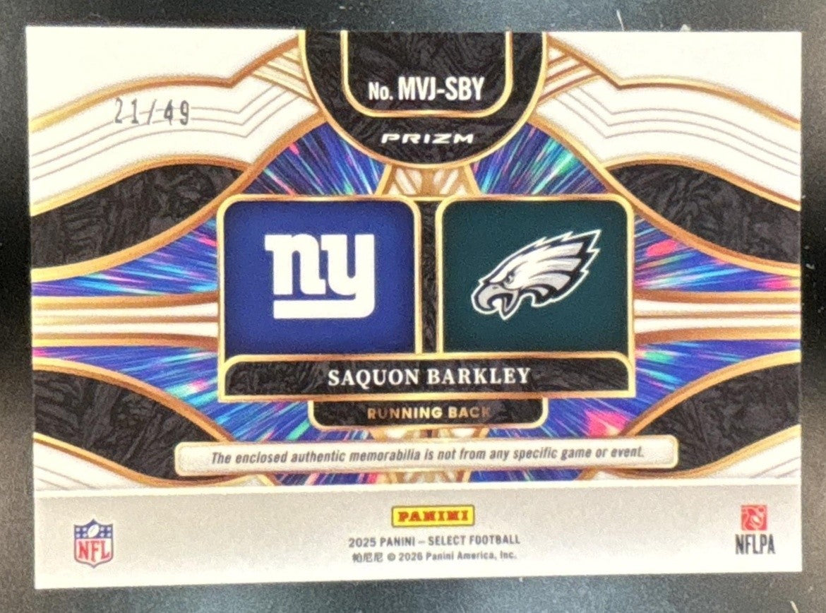 2025 Panini Select Saquon Barkley Multiverse Jerseys Copper Prizm /49 #MVJ-SBY