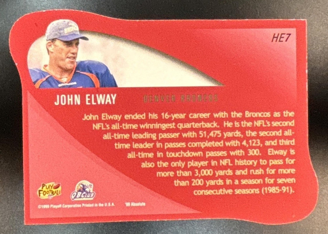 1999 Playoff Absolute SSD John Elway Heroes Red #HE7 Denver Broncos