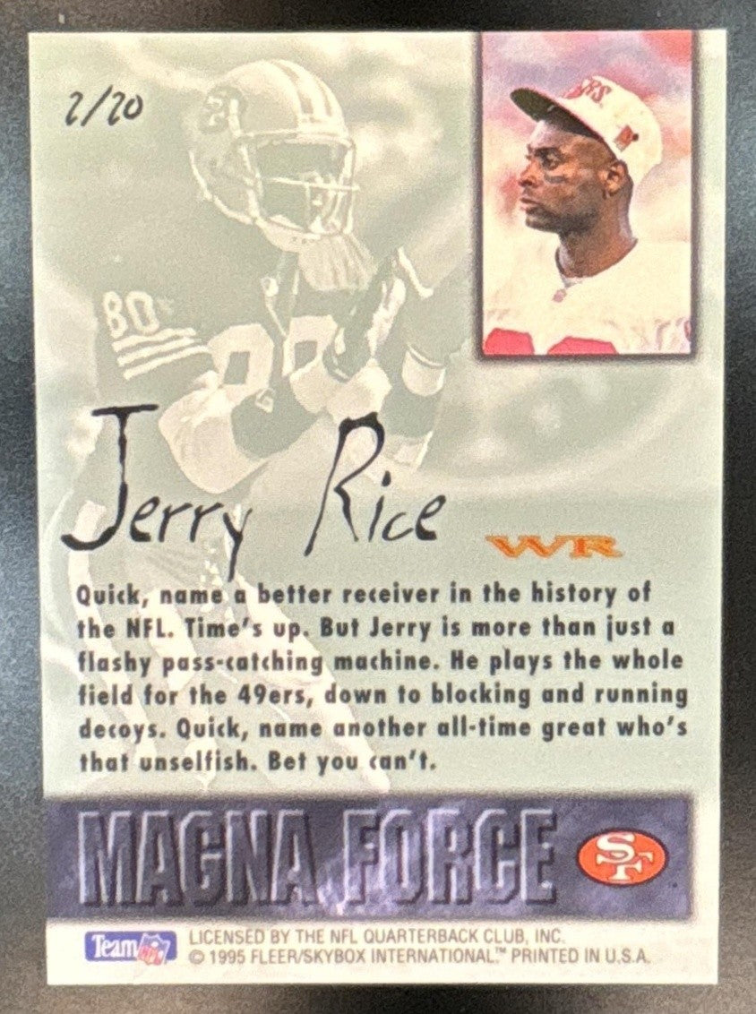 1995 Fleer Ultra Jerry Rice Magna Force #2 San Francisco 49ers