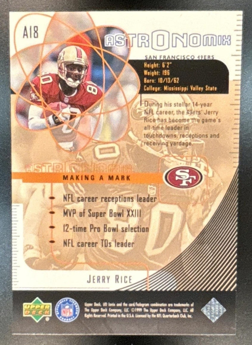 1999 Upper Deck Ionix Jerry Rice Astronomix #A18 San Francisco 49ers