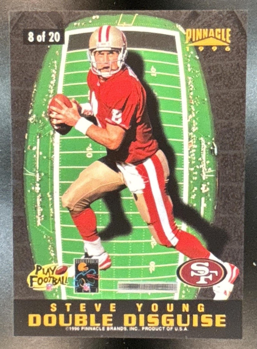 1996 Pinnacle Dan Marino Steve Young Double Disguise #8 Carolina Panthers