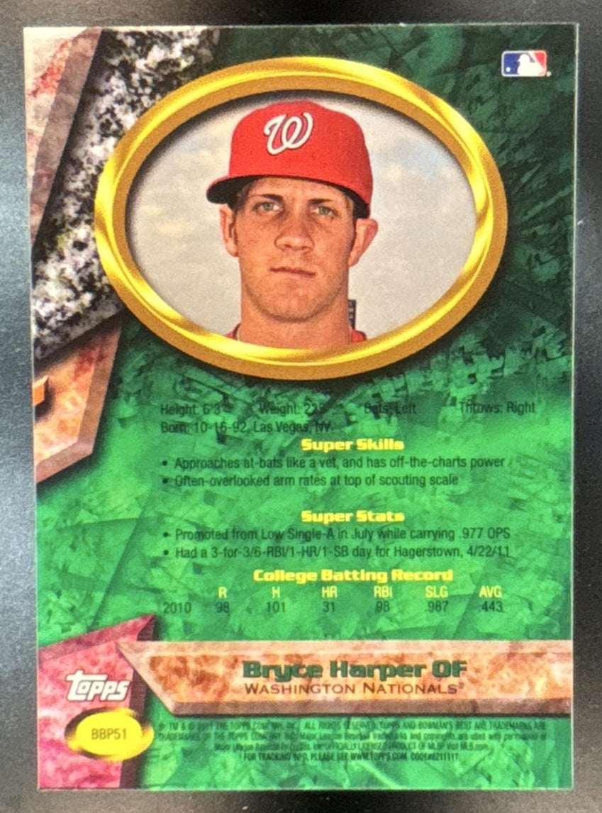 2011 Bowman Chrome Bryce Harper Bowman's Best Prospects #BBP51 Nationals