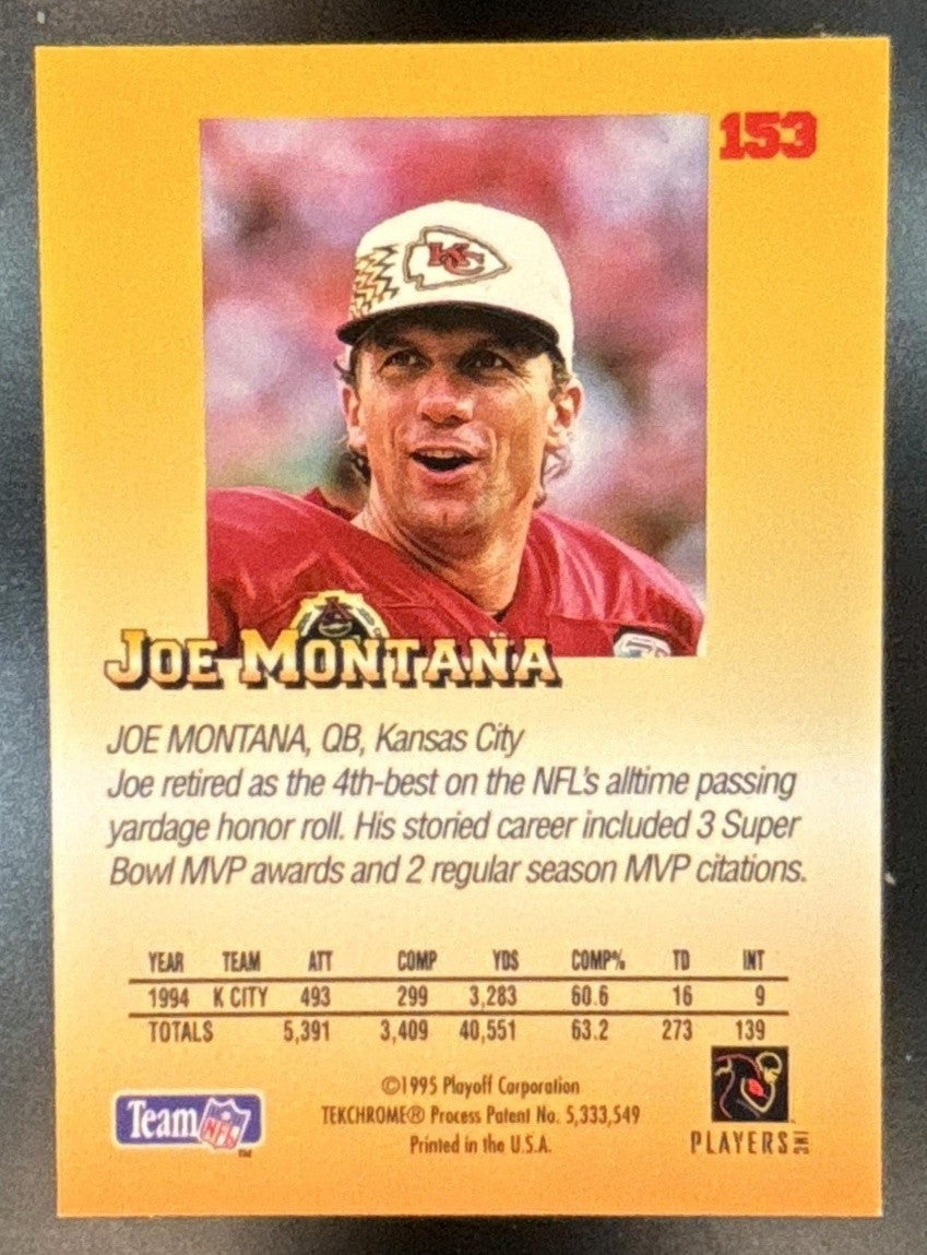 1995 Playoff Prime Joe Montana #153 Kansas City Chiefs