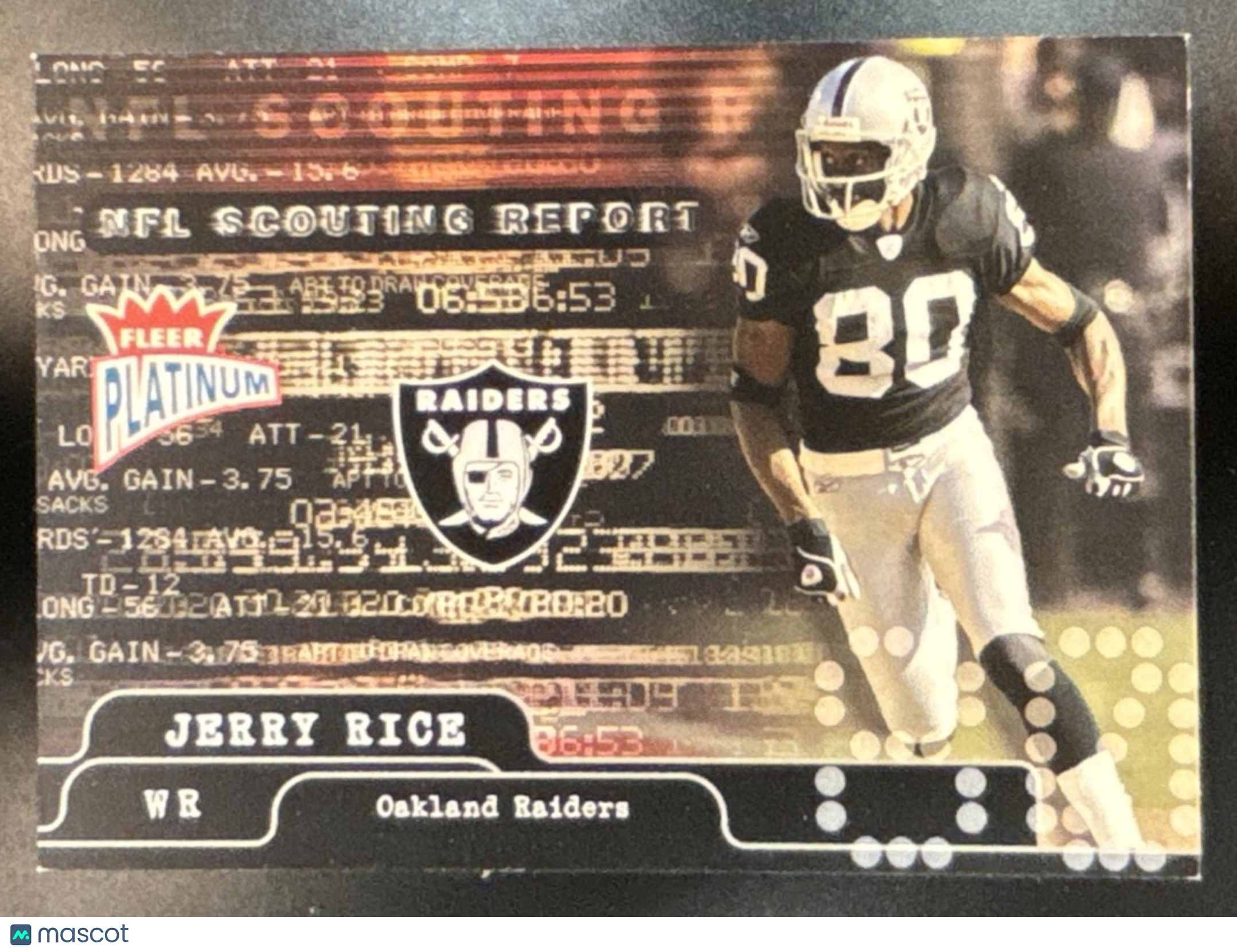 2004 Fleer Platinum Jerry Rice NFL Scouting Report /250 #20 SR Oakland Raiders