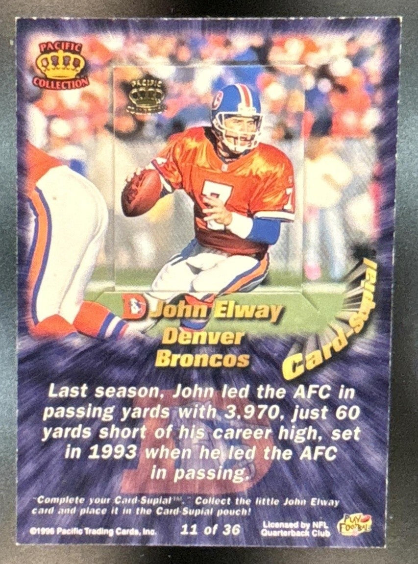 1996 Pacific John Elway Card Supials Denver Broncos