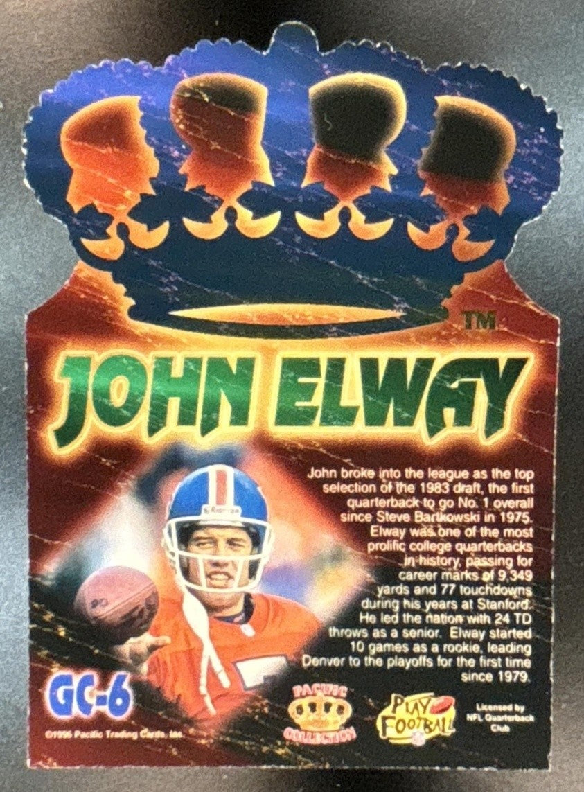 1996 Pacific John Elway Gold Crown Die Cuts #GC-6