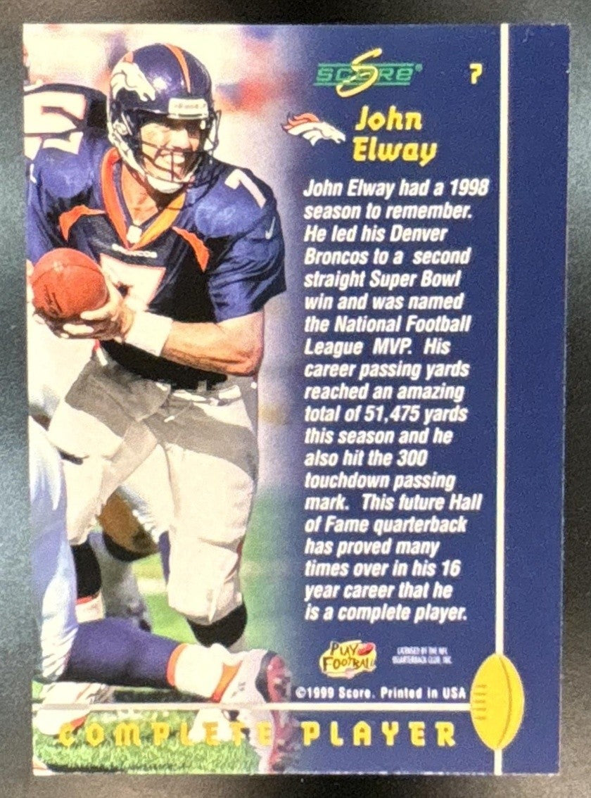 1999 Score John Elway Complete Players #7 Denver Broncos