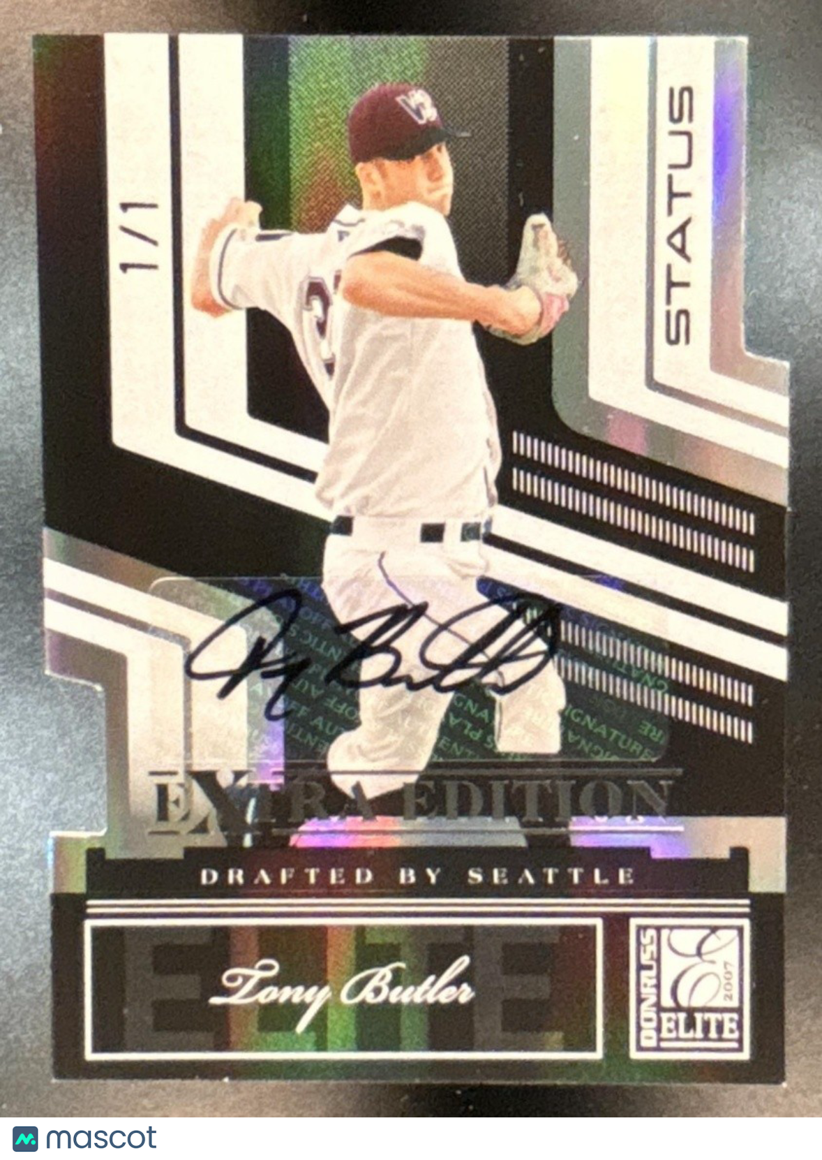 2007 Donruss Elite Extra Edition Tony Butler Signature Status Black 1/1 #49 Auto