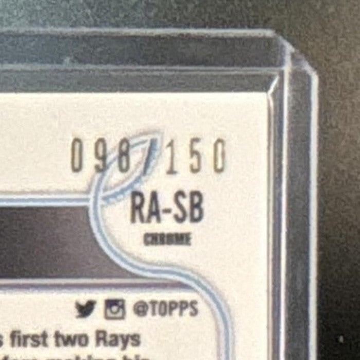 2022 Topps Chrome Shane Baz Rookie Auto Blue Refractor /150 RC Tampa Bay Rays