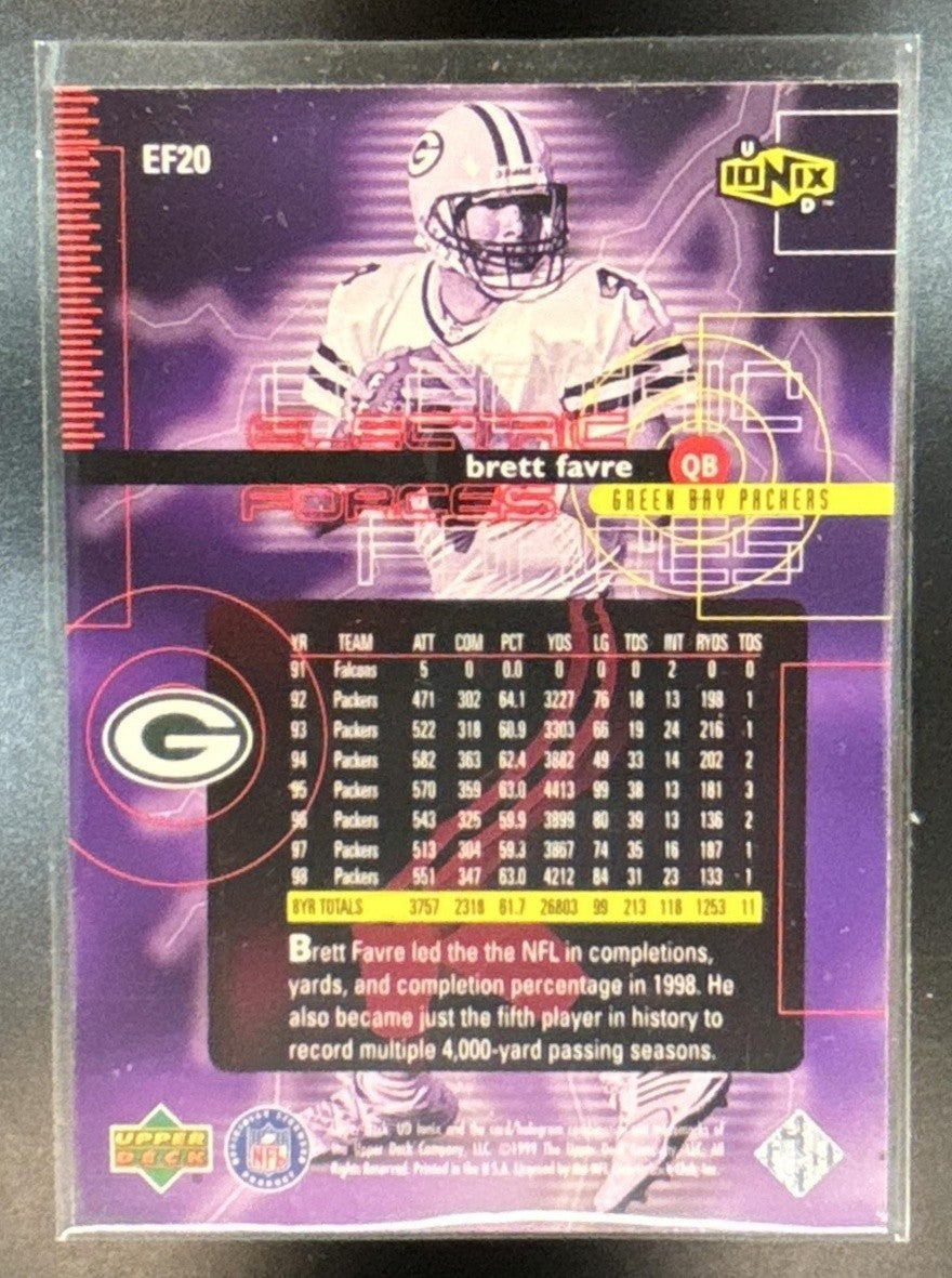 1999 Upper Deck UD Ionix Brett Favre Electric Forces #EF20 Green Bay Packers