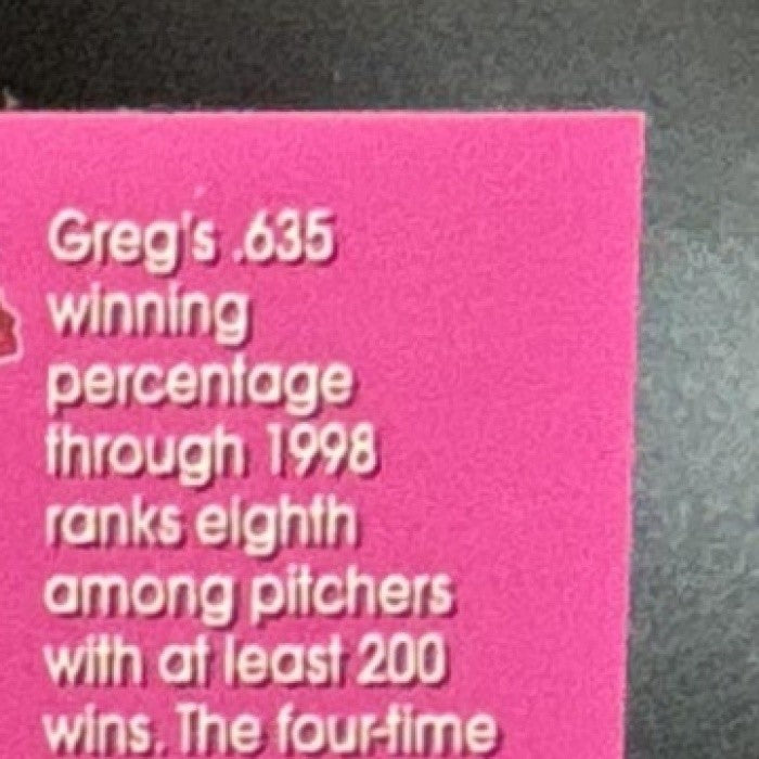 1999 Topps Chrome Greg Maddux Fortune 15 #FF9 Atlanta Braves