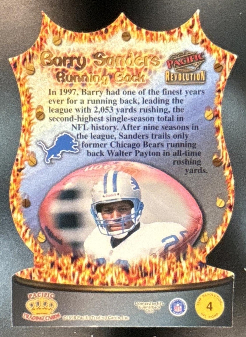1998 Pacific Revolution Barry Sanders Icons #4 Lions