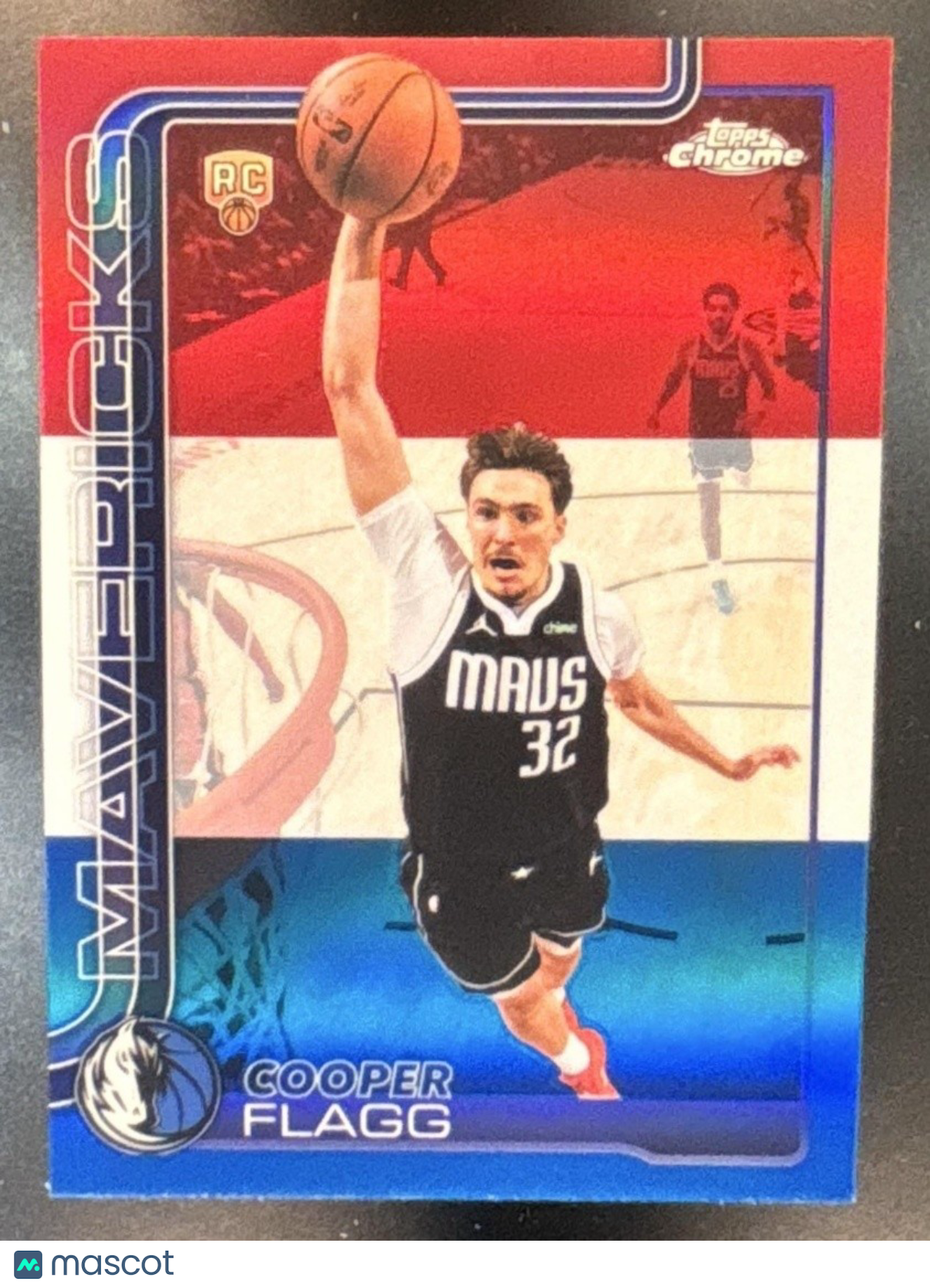 2025-26 Topps Chrome Update Cooper Flagg Red White and Blue #151 RC Mavericks